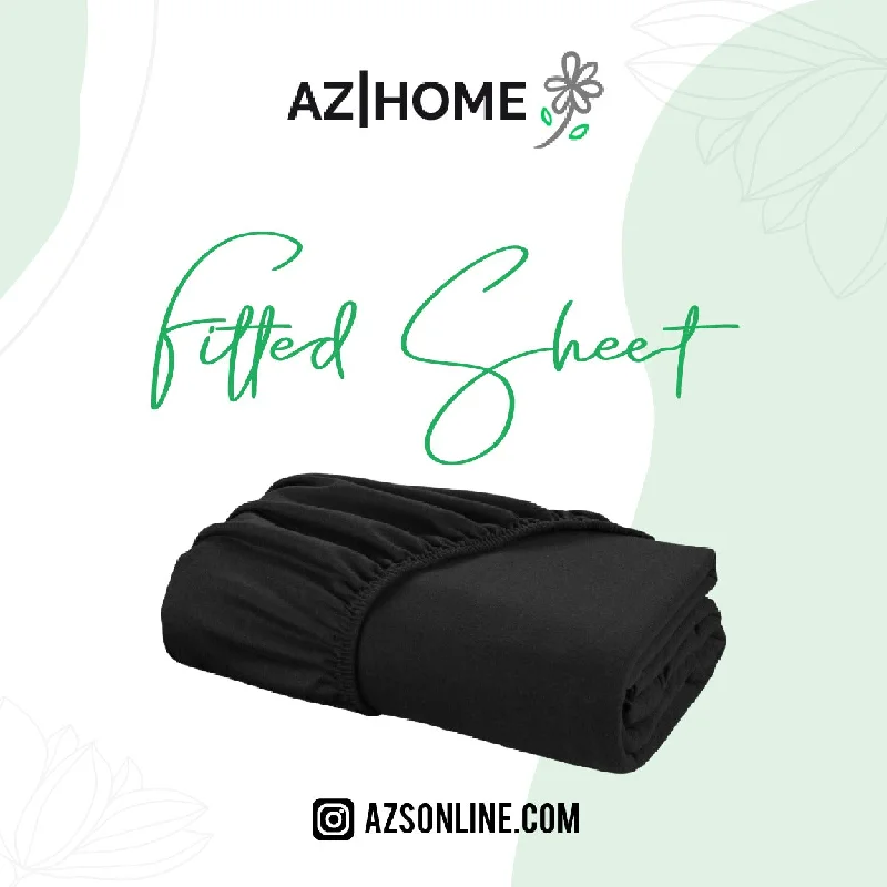 Weekend Only Savings Bed Fitted Sheet Jersey-Black