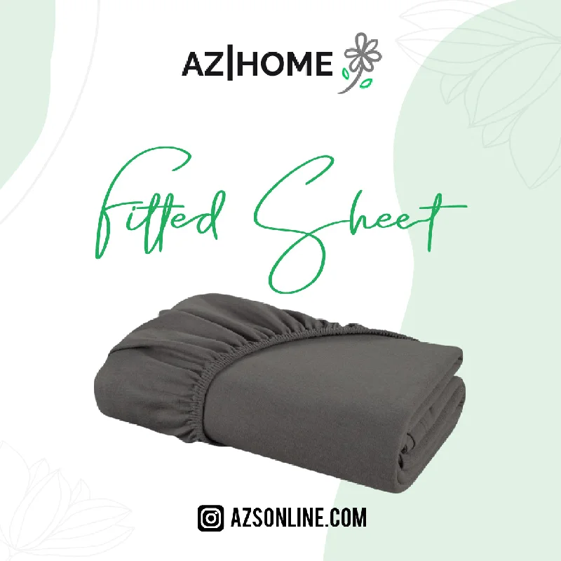 Weekend Promo Offers Bed Fitted Sheet Jersey-Dark Grey