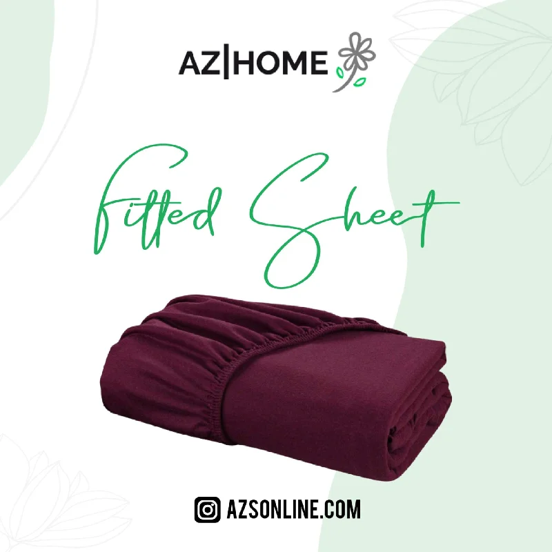Weekend Steal of the Day Bed Fitted Sheet Jersey-Dark Maroon
