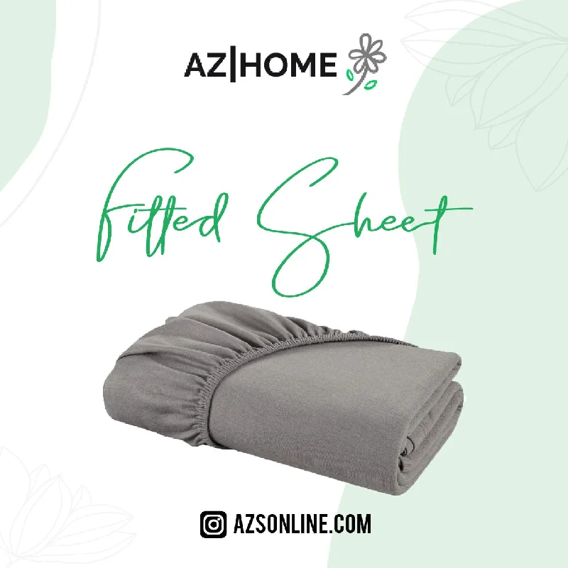 Weekend Steals Await Bed Fitted Sheet Jersey-Light Grey