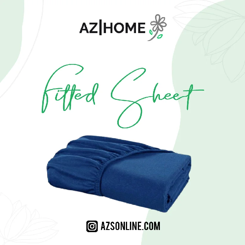 Weekend Deal Rush Bed Fitted Sheet Jersey-Navy Blue