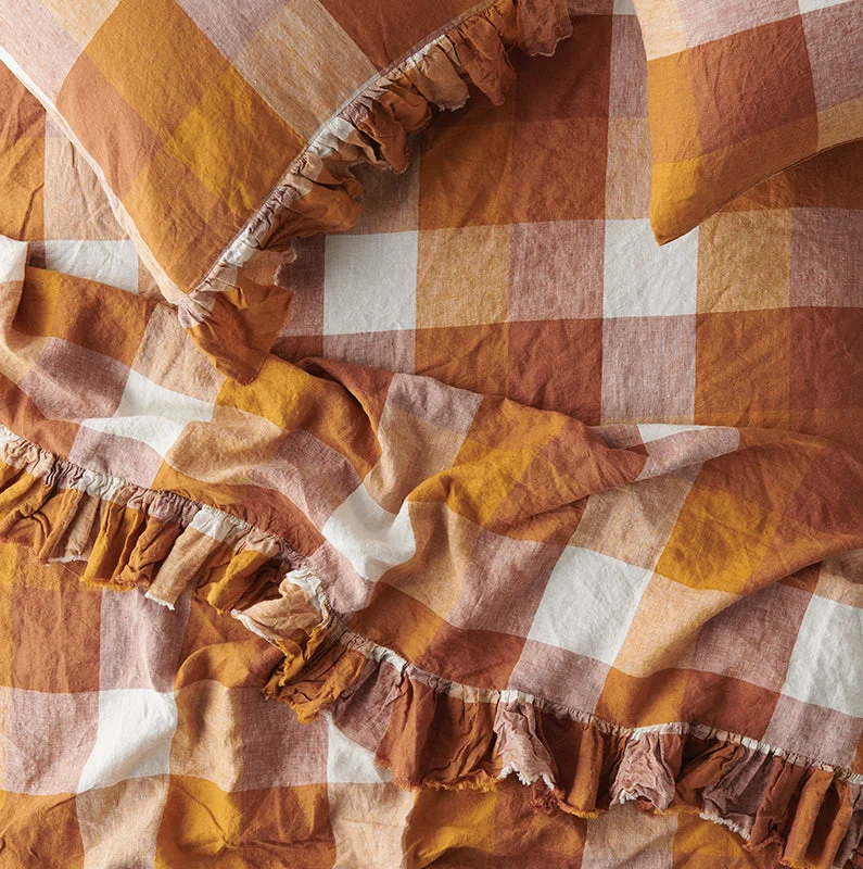 Weekend Markdowns SHIPS LATE NOVEMBER - Biscuit Check Fitted Sheet