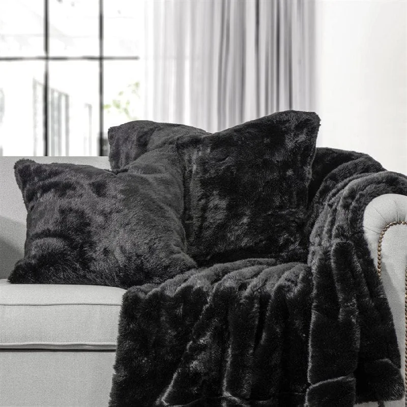 Final Sale Event Black Arctic Bear Throw Blanket/Pillow