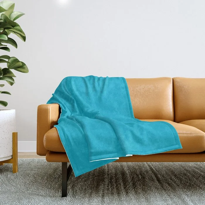 Seasonal Discounts Blue Atoll Solid Color PANTONE 16-4535 2022 Summer Trending Shade - Hue - Colour Throw Blanket Seasonal Discounts Blue Atoll Solid Color PANTONE 16-4535 2022 Summer Trending Shade - Hue - Colour Throw Blanket