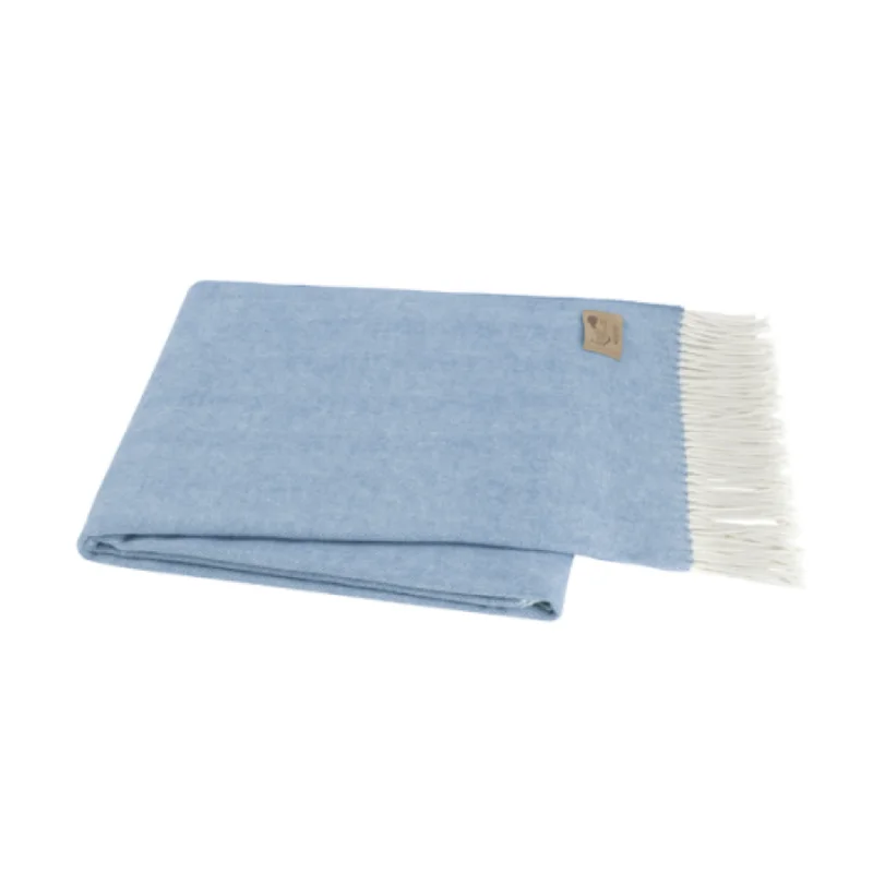 Weekend Special Bargains Blue Denim Herringbone Throw