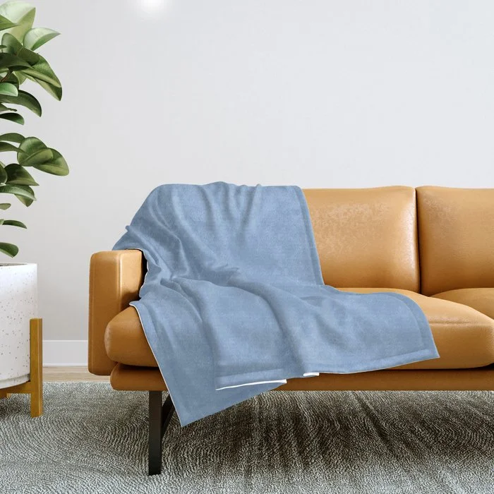 Massive Sale Event Blue Solid Color Pantone Placid Blue 15-3920 Throw Blanket