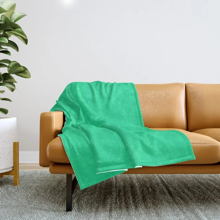 Sale Alert Bright Aqua Green Solid Color 12e193 Throw Blanket
