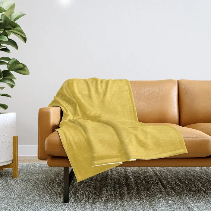 Weekend Exclusive Bargains Bright Medium Yellow Solid Color Pairs To Sherwin Williams Daisy SW 6910 Throw Blanket