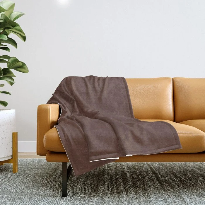 Weekend Big Savings Brunette Dark Brown Red Solid Color Pairs To Sherwin Williams Terra Brun SW 6048 Throw Blanket