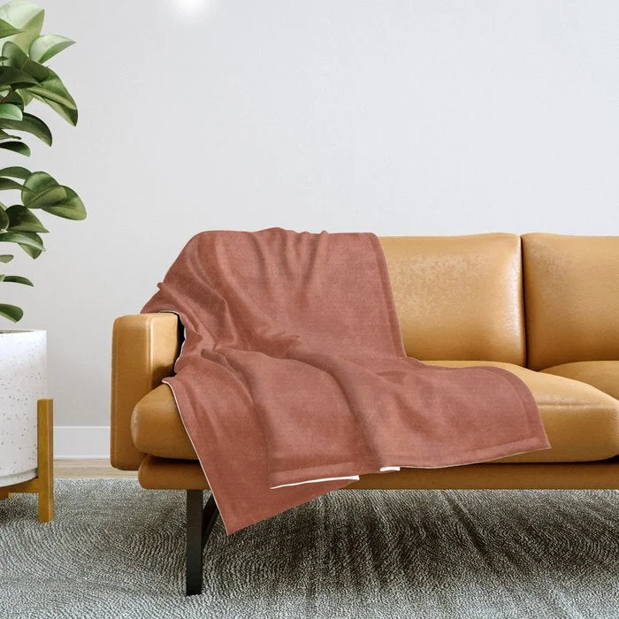 Weekend Hot Offers Burnt Orange Solid Color Pantone Spice Route 17-1345 Accent to Color of the Year 2021 Throw Blanket