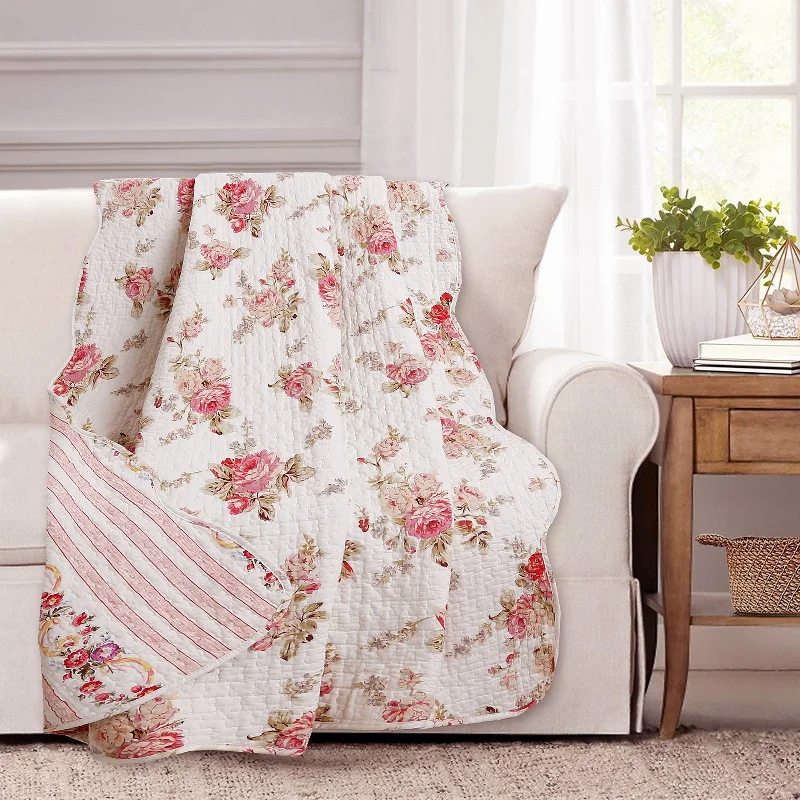 Weekend Markdowns Galore Spring Rose Floral Scalloped Cotton Quilted Reversible Decor Throw Blanket Weekend Markdowns Galore Spring Rose Floral Scalloped Cotton Quilted Reversible Decor Throw Blanket