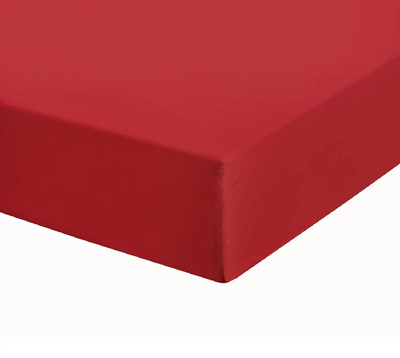 Last Chance Sale Chilli Red Kingsize Extra Deep Fitted Sheet 12" Box 200 TC