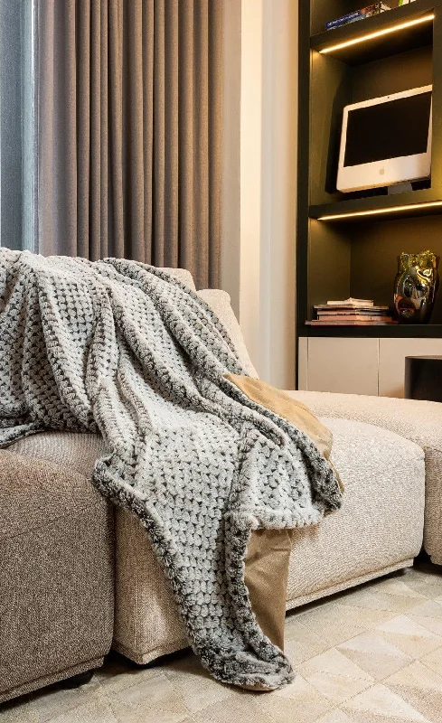Shop Now and Save Cocoa & Grey Lynx Faux Fur Blanket