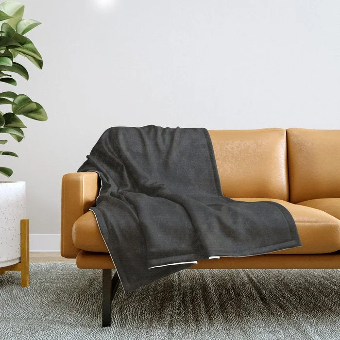 Price Slash Alert Colors of Autumn Charcoal Gray Solid Color Throw Blanket