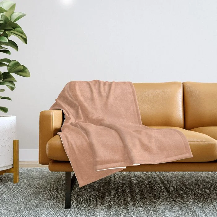 Weekend Price Slash Colors of Autumn Light Apricot Orange Single Solid Color - Accent Shade / Hue / All One Colour Throw Blanket