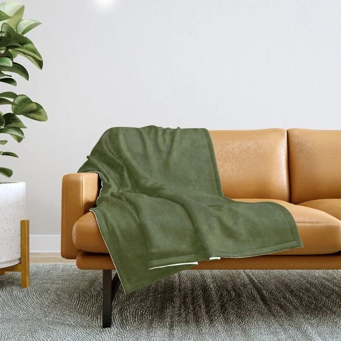 Flash Discounts Colors of Autumn Maple Dark Green Solid Color Throw Blanket
