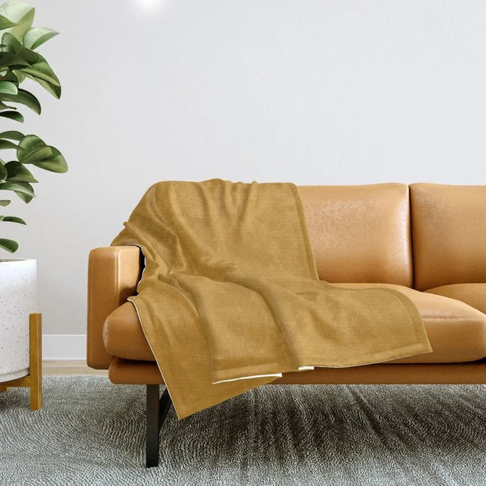 Weekend Only Sale Colors of Autumn Maple Leaf Brown Solid Color Throw Blanket