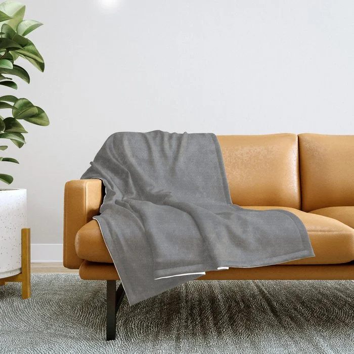 Weekend Deal Fest Cool Iron Gray Grey Solid Color Pairs PPG City Skyline PPG0995-6 Throw Blanket