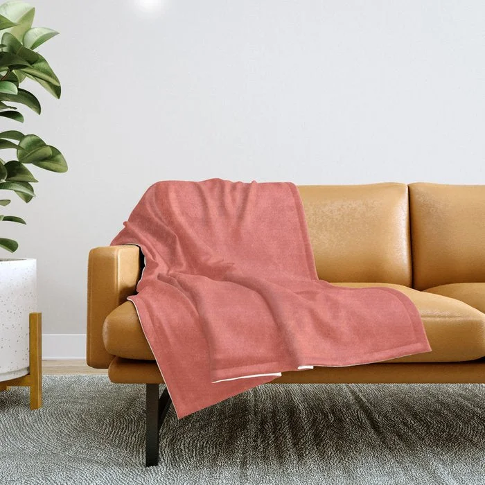 Weekend Sale Marathon Coral - Tropical - Pink Peach - Solid Color Parable to Pantone Coralessence 20-0056 Throw Blanket Weekend Sale Marathon Coral - Tropical - Pink Peach - Solid Color Parable to Pantone Coralessence 20-0056 Throw Blanket