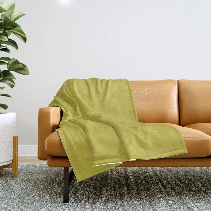 Weekend Shop Now Corn Dark Yellow Solid Color Humorous Green SW 6918 Throw Blanket