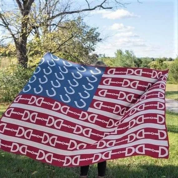 Last Chance Sale Eco American Equestrian Woven Throw Blanket