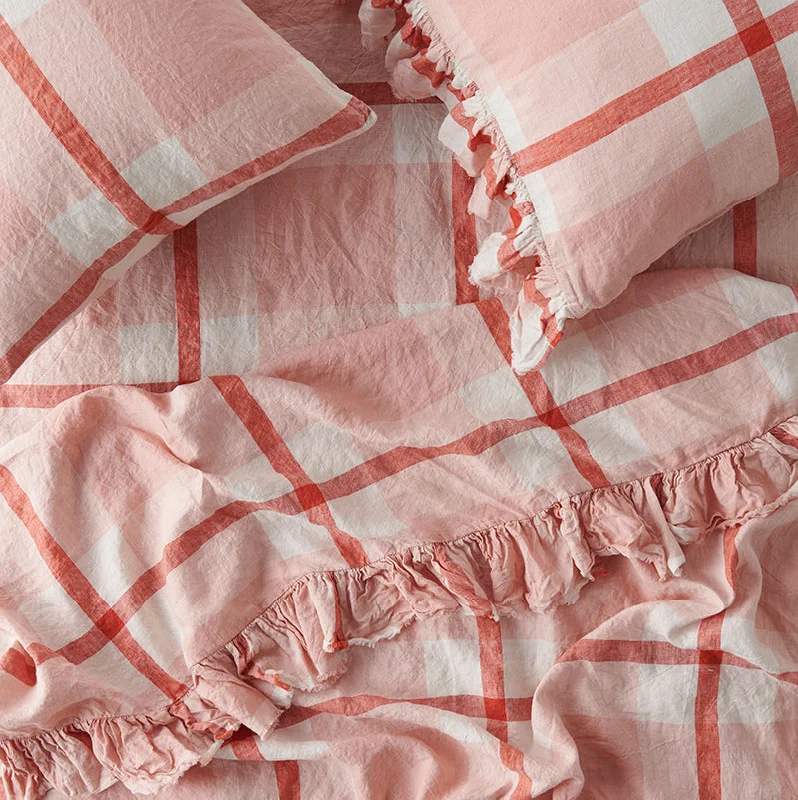 Weekend Price Slash Event Floss Check Fitted Sheet