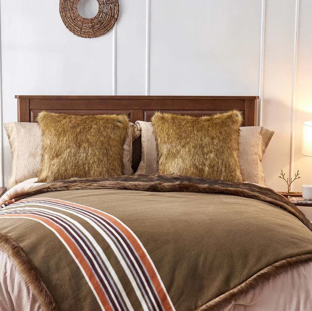 Weekend Discount Rush Grand Canyon Soil Faux Fur Wool Blankets - 2 Sizes