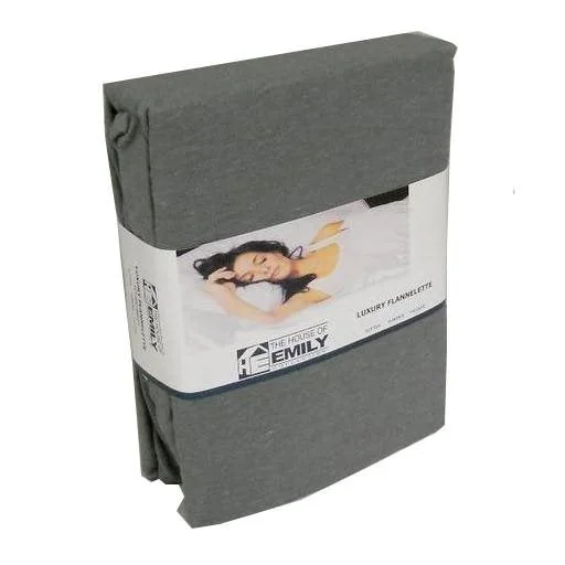 Mega Discounts Grey Flannelette Fitted Sheet Double 12" Extra Deep Fully Elasticated Mega Discounts Grey Flannelette Fitted Sheet Double 12" Extra Deep Fully Elasticated
