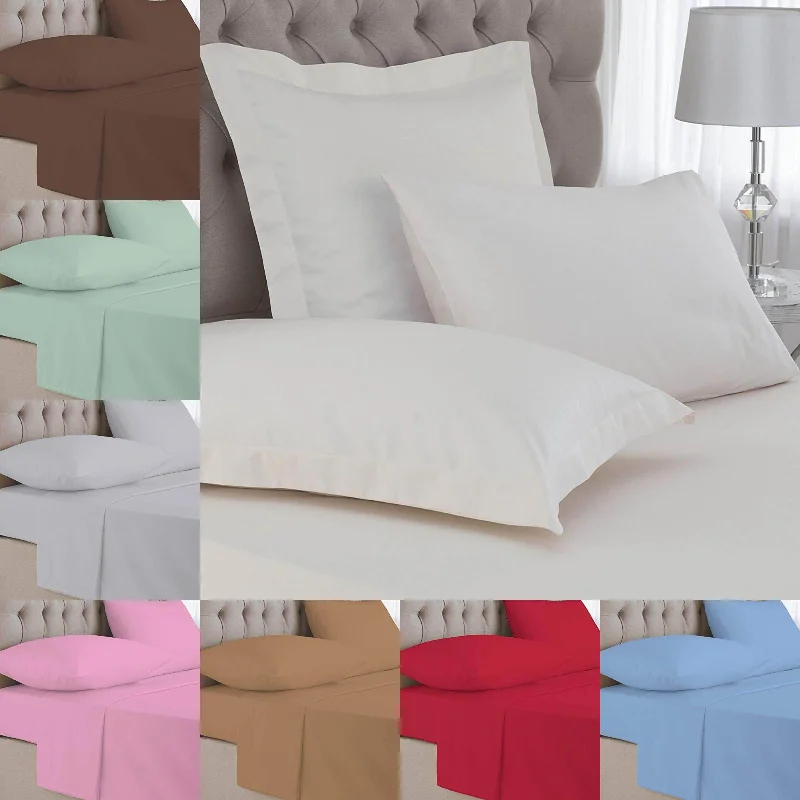 Super Price Drop High Quality 100% Poly cotton 2x Housewife pillowcases Cover Pair