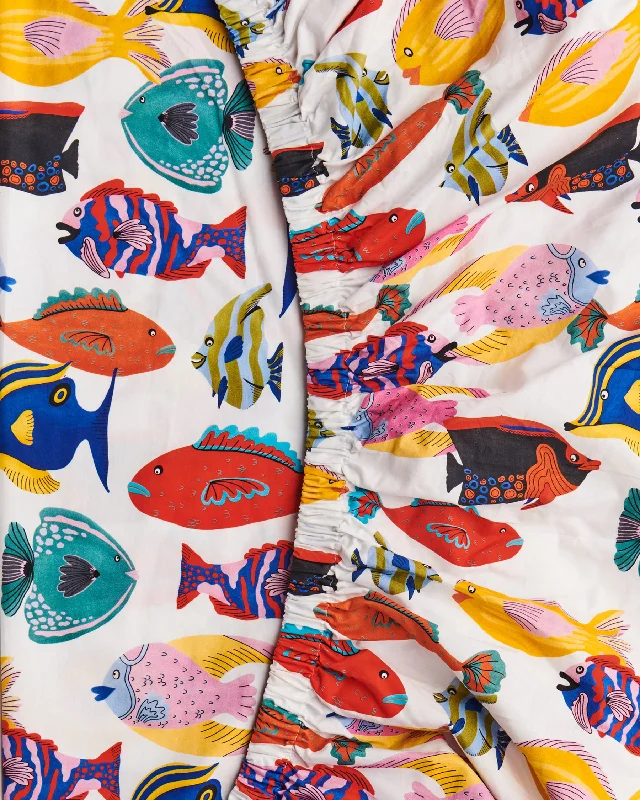 Offer of the Day Kip & Co Fishy Business Organic Cotton Fitted Sheet
