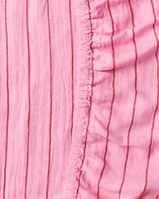 Limited Stock Kip & Co Iced Vovo Stripe Linen Fitted Sheet