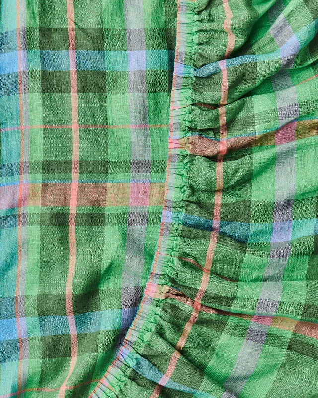 Instant Discount Kip & Co Jewel Of The Nile Tartan Linen Fitted Sheet