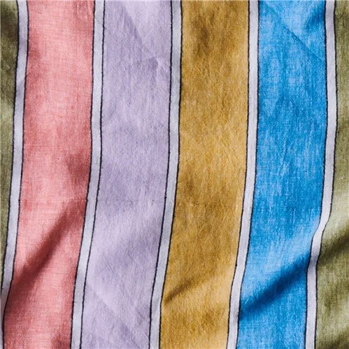 Weekend Bargain Blast Kip & Co Majorca Stripe Woven Linen Fitted Sheet