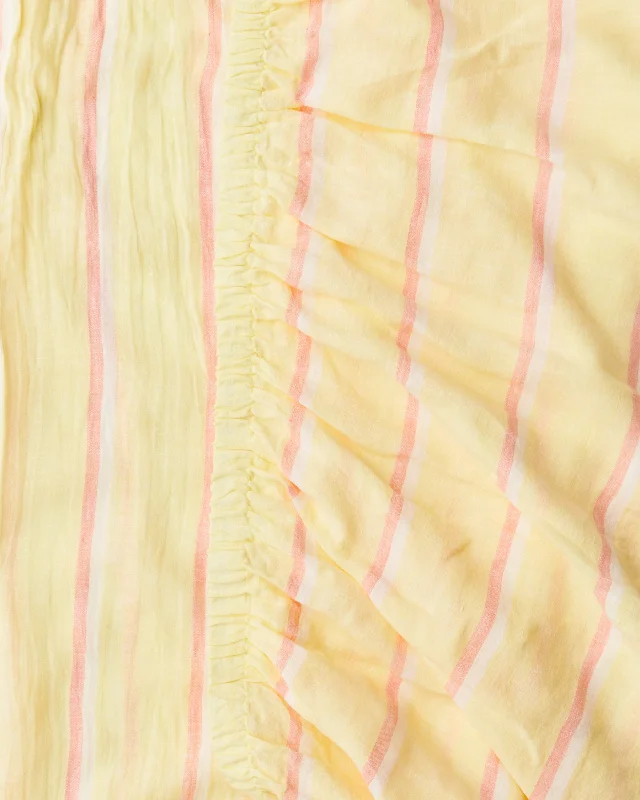 Limited-Time Discount Kip & Co Pina Colada Stripe Linen Fitted Sheet