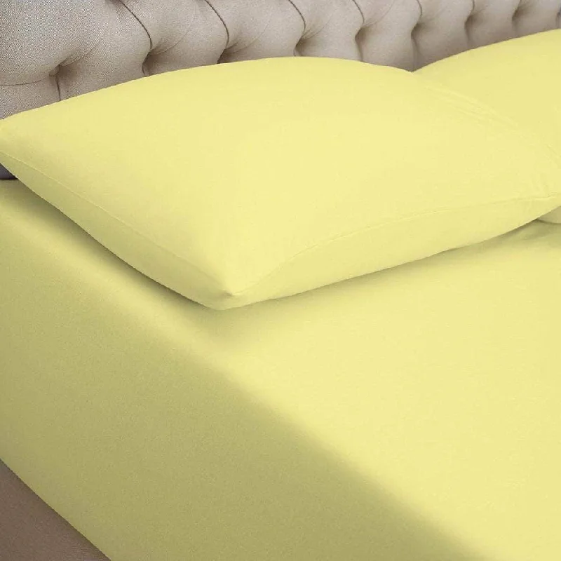 Super Price Slash LEMON 100% COTTON JERSEY KNITTED FITTED SHEETS SINGLE SMALL DOUBLE KING Super Price Slash LEMON 100% COTTON JERSEY KNITTED FITTED SHEETS SINGLE SMALL DOUBLE KING