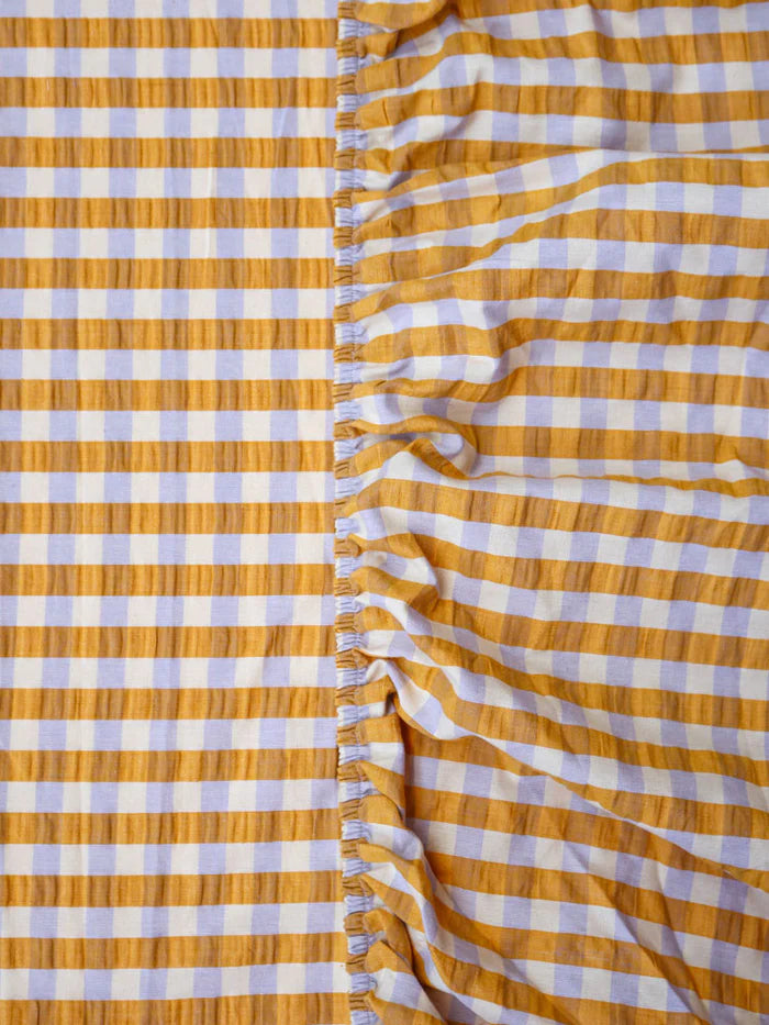 Shop & Get More Mosey Me Mango Seersucker Fitted Sheet