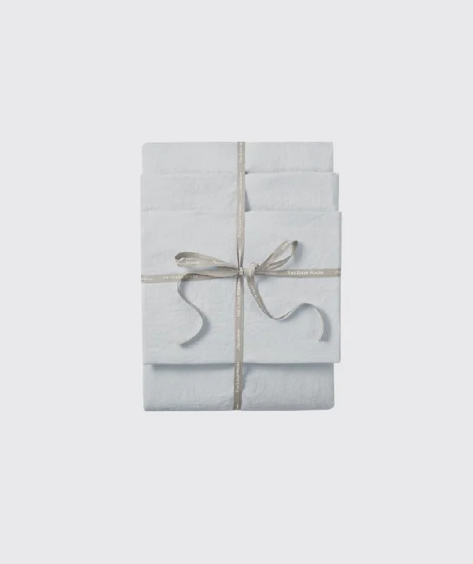 Weekend Discount Extravaganza Moustier Duck Egg Linen Fitted Sheet