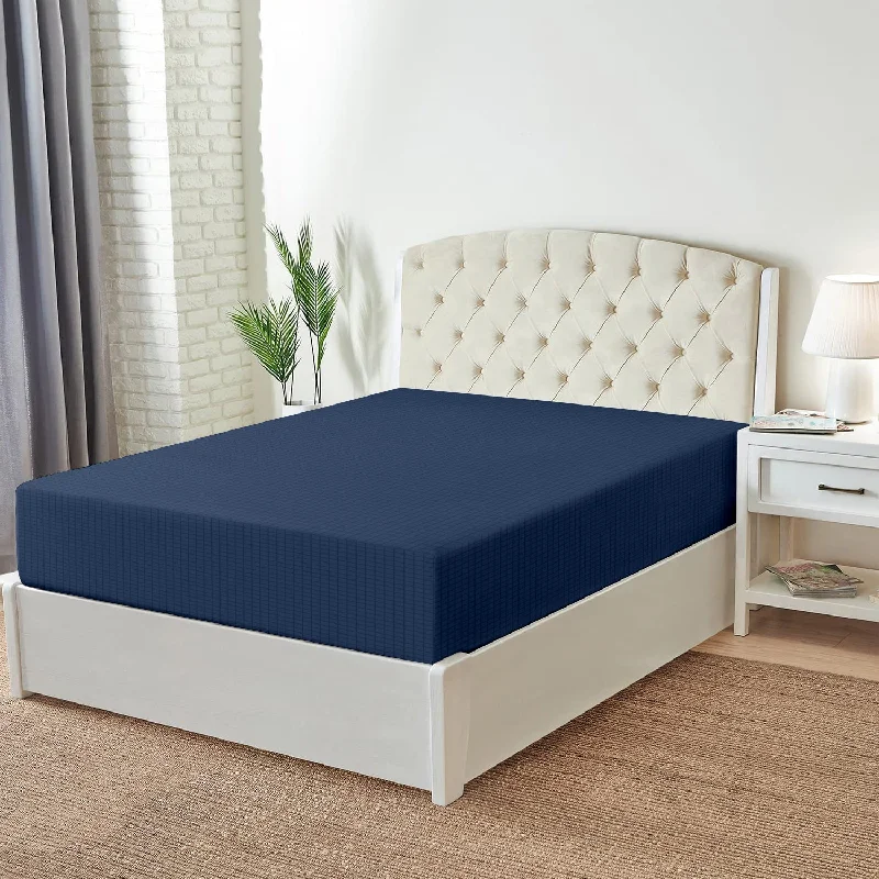 Grab It Now Navy Box Sateen Fitted Sheet