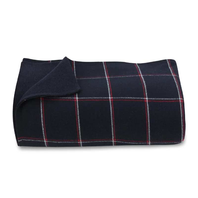 End-of-Season Sale Navy/Red Checkered Throw Blanket
