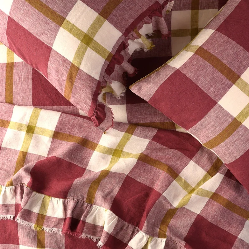 Weekend Clearance Event Plum Check Fitted Sheet