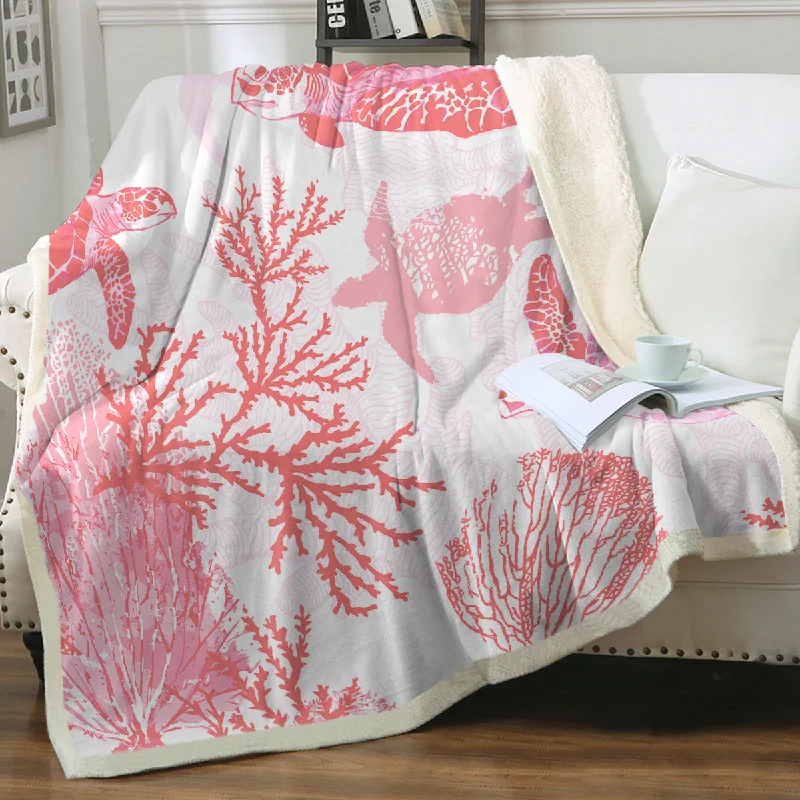 Weekend Price Drop Frenzy Red Coral Wonders Soft Sherpa Blanket