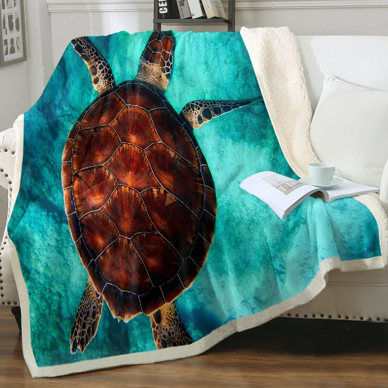 Weekend Offers You Can’t Miss Sea Turtle Vibes Sherpa Blanket
