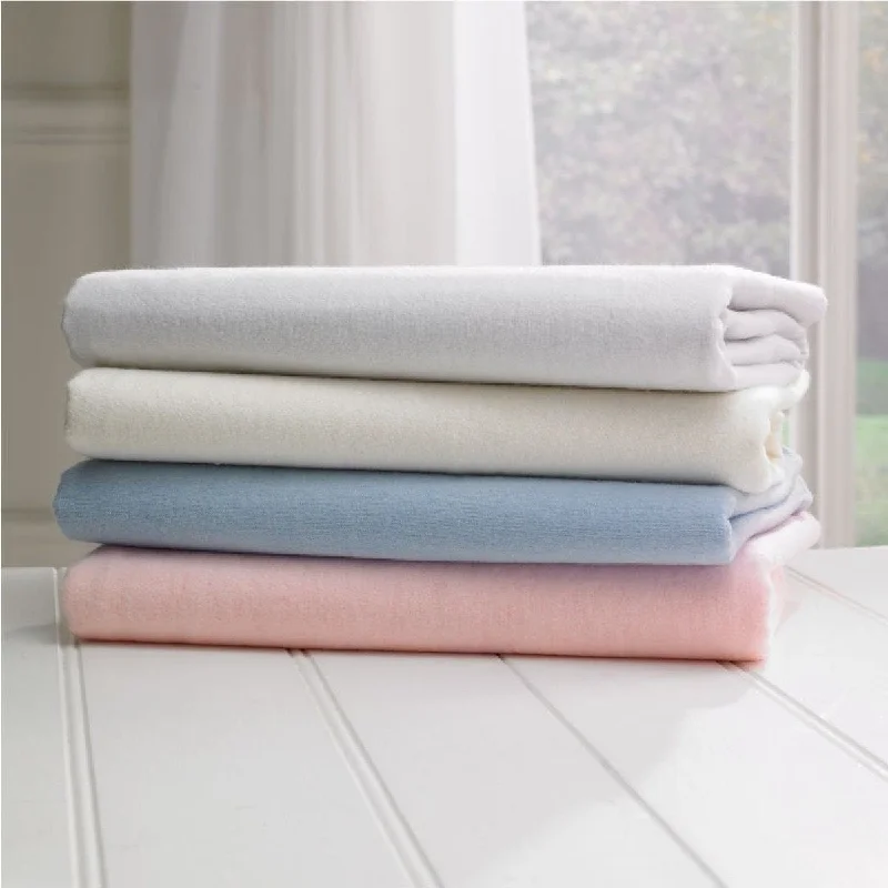 Weekend Flash Discount Single Bed Brushed Cotton Flannelette Fitted Sheet Blue