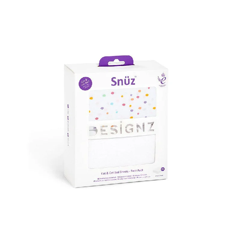 Weekend Flash Markdown Snuz Cot & Cot Bed Fitted Sheets - Colour Spots - 2 Pack