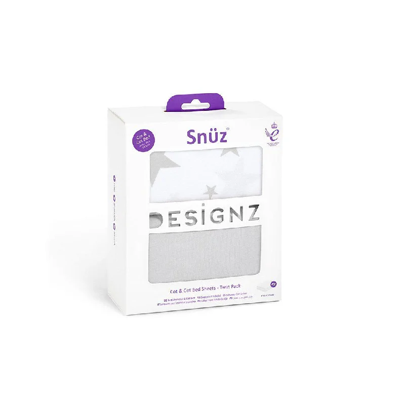 Weekend Deals Galore Snuz Cot & Cot Bed Fitted Sheets - Stars - 2 Pack