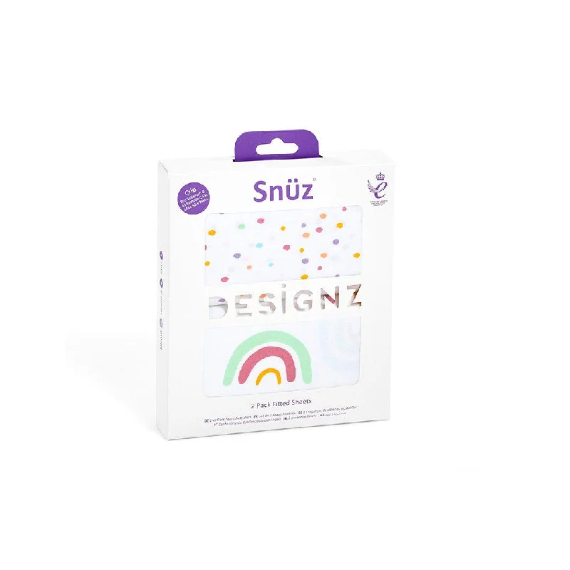 Weekend Bargain Deals Snuz Crib Fitted Sheets - Colour Rainbow - 2 Pack