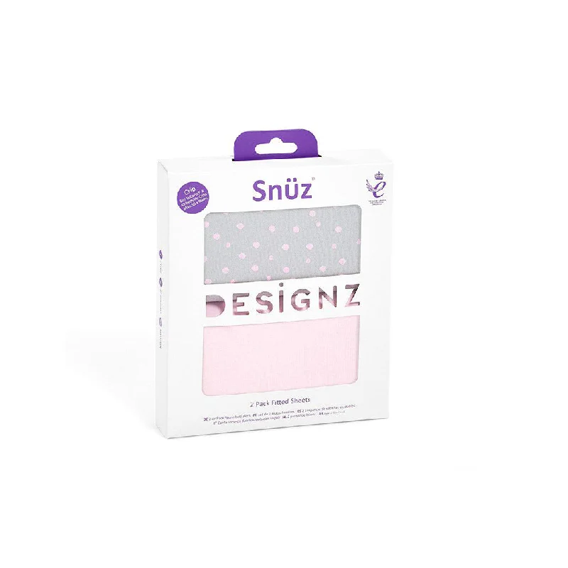 Weekend Shopping Deals Snuz Crib Fitted Sheets - Rose Spots - 2 Pack