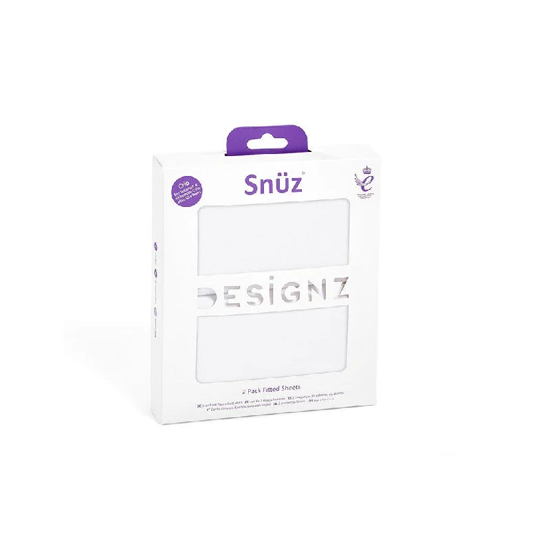 Weekend Price Slash Snuz Crib Fitted Sheets - White - 2 Pack