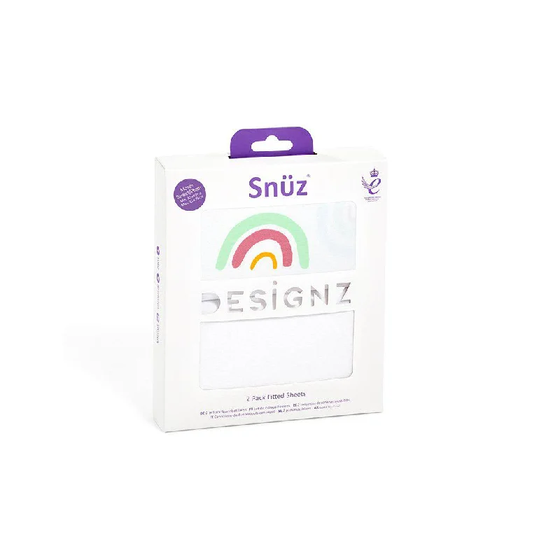 Weekend Hot Offers Snuz Moses Basket/Pram Fitted Sheets - Colour Rainbow - 2 Pack