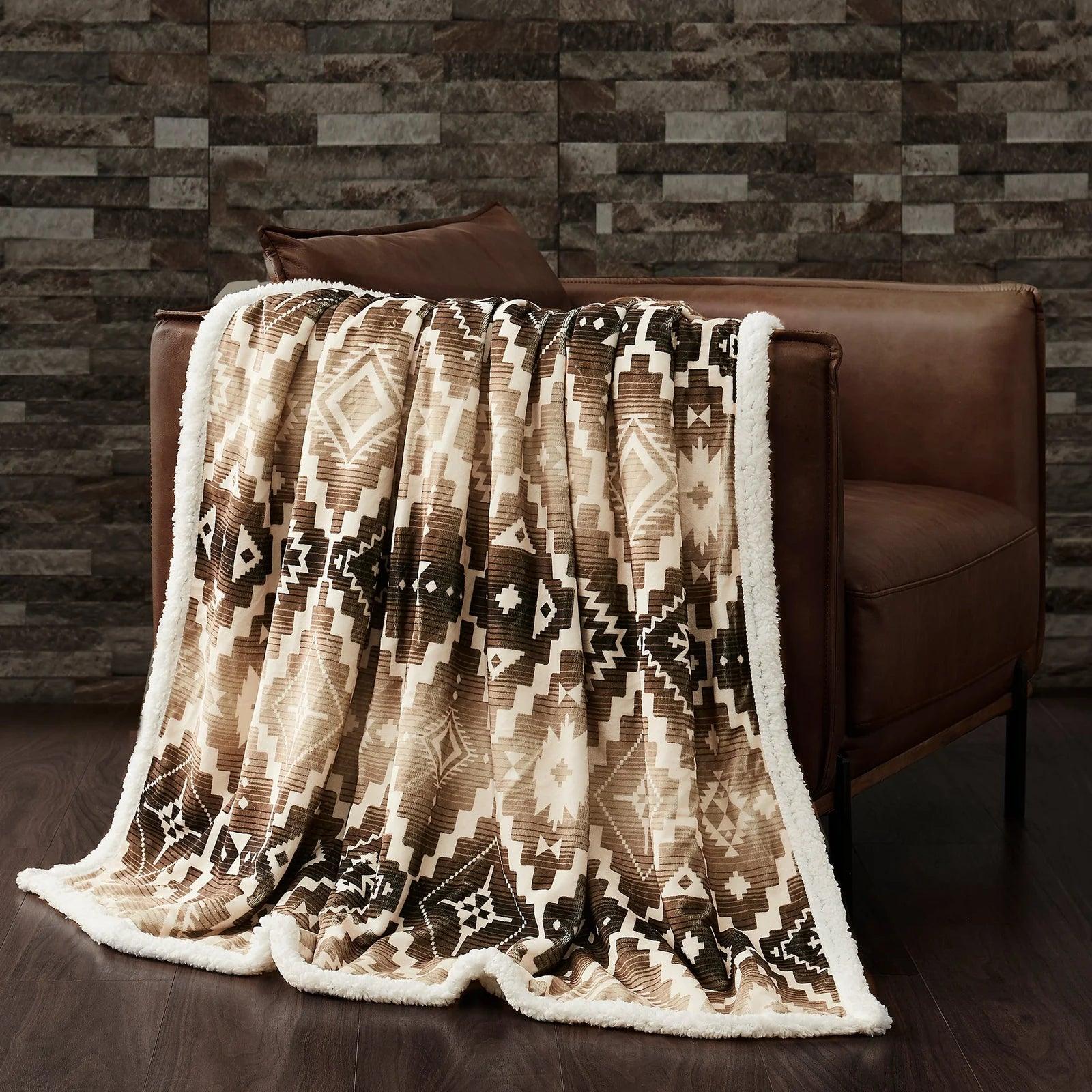 Weekend Mega Deals South Chalet Aztec Sherpa Throw